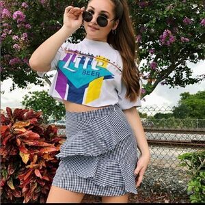 NWT! LF Three Days fully lined ruffle trim skirt